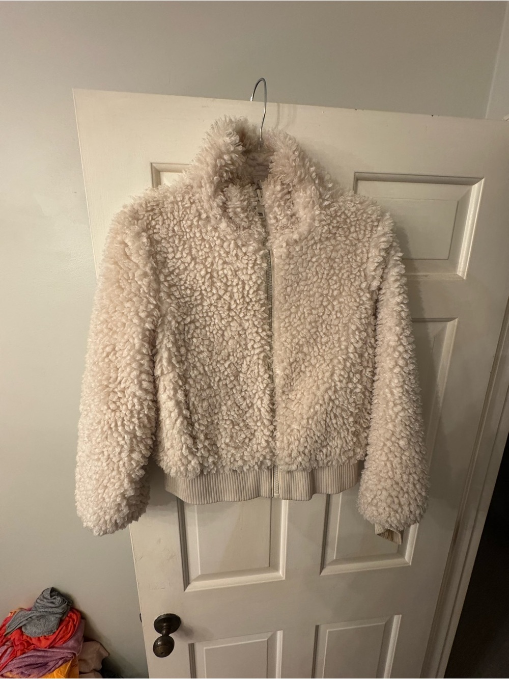 Zara Cream Sherpa Zip-Up Jacket